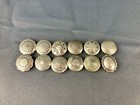 Mixed Lot 12 Vintage Sterling Silver Button Covers Concho Southwest Ornate