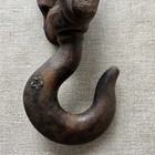 Vintage Industrial Factory Cast Iron Metal Single Pulley   Hook