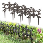 Sungmor Garden Edging Borders Cast Iron Outdoor Lawn Landscape Low Fence Pickets