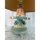 Vintage Humpty Dumpty Wooden Table Lamp Nursery Decor Perforated Lampshade