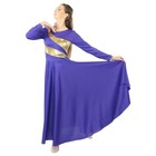 Danzcue Womens Metallic Worship Dance Dress  Metallic Bicolor Full Length Pra   