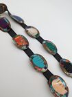 Turza Wells Andrew Shows Southwestern Multi-stone Bear Inlay Bronze Concho Belt