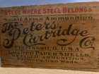 Vintage Peters Cartridge Co 12 Gauge Sign Wood Finger Joint Ammo Box Crate