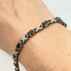 Vintage Sapphire Tennis Bracelet Xo Sterling Silver 925 Gold Vermeil 6 5  Paj
