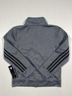 New Adidas Track Jacket Youth 8 Gray Full Zip 3-stripes Knit Athletic Logo Sport