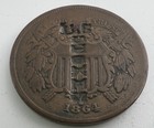 1864 Two Cent Piece Large Motto - Crisp Vf  Details W  Counterstamp - Civil War