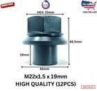 12 Pack 33mm M22x1 5 X 19mm Sleeve Wheel Lug Nuts M22-1 5x19mm Skirt Flange