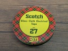 Vintage - 1940s-60s 3m Scotch Plaid Empty Tin  Glass Cloth Electrical Tape No 27
