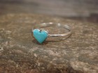 Native American Sterling Silver   Turquoise Heart Ring By Laate - Size 7