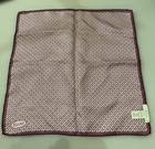 Eton Geometric Print Silk Pocket Square Handkerchief Mens One Size Pink Burgundy