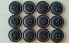 24 Vtg - Dark Brown  black 15mm Horn Effect Designer Buttons    new old Stock