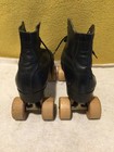 Vintage Chicago Roller Skates With Original Wood Wheels With Case Men   s Size 11