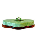 Art Deco Era Cambridge Glass Co Wildflower Vanity Box With Dupont Pyralin Cover