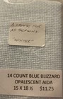 4 Pieces Opalescent 14 Count Aida Blue Green Yellow Pink  Lot  15 X18     Fabric
