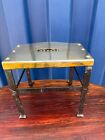 Antique Brass  And Cast Iron Fireside Footman Trivet Stool