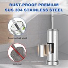 304 Stainless Steel Toilet Brush And Holder Set  Heavy Duty Toilet Bowl Brush