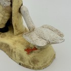 Vintage Painted Cast Iron Americana Charming Little Boy Urinating   Goose Figure
