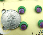 Vintage Glass Buttons On Moderne Color Glass Green   Purple 3 8  Self Shank