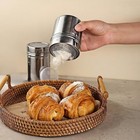 2-piece Set Stainless Steel Powdered Sugar Shaker Duster With Fine 1  Silver