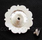Western Saddle Horse Tack Bright Silver Engraved Flower Concho Screw Back