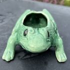 Vintage Brush Mccoy Art Pottery Green Frog Amphibian Planter Cache Pot