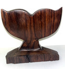 Vintage Rosewood  Whale Fish Tail Tabletop Sculpture Art 4 X 4 Accent
