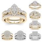 Gorgeous 18k Yellow Gold Plated Rings Women White Wedding Rings Sz 6-10