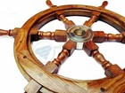 24  Vintage Wooden Ship Wheel With Brass Finish Pirate Wall Boat Gift Decor Item