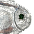 Arthur Court 1977 Fish Platter Aluminum Green Stone Eye Serving Tray Vintage