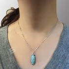 15 8ctw  Untreated Turquoise And Sterling Silver Pendant Necklace
