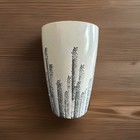 Vintage Black And White Textured Orchid Vase  Hand Painted  Beautiful Piece