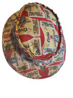 Vintage Coors Beer Bucket Hat Sun Cap Print Promo Round Rim Red yellow