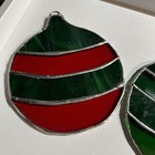 Vintage Set Of 3 Jumbo Lead Stained Glass Christmas Ornament  sun Catchers 4x5