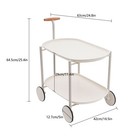2tier Carbon Steel Kitchen Trolley Cart Cart Rolling Storage Shelf W  Handle Abs