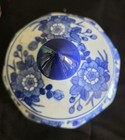 Vintage Chinese Blue And White Porcelain Jar With Lid  Chinoiserie Floral
