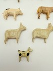 Lot Of 10 Antique German Erzgebirge Carved Wood Animals Miniature Toys