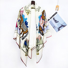 70  Cashmere 30  Silk Scarf Square Horse Print 135x135cm Shawl Bandanna Wrap New