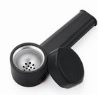 2 Pcs 4  Black Portable Silicone Smoking Pipe  With Lid   Stainless Steel Screen