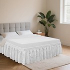 Elastic Eyelet Bed Skirt 14 5  Drop Dust Ruffle  Adjustable Polyester Cotton    