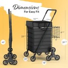 Stairs Climbing Shopping Cart W waterproof Basket Liner Foldable Utility Cart