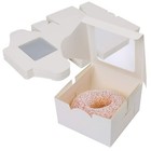 60-packs Bakery Pastry Box With Clear Display Window  Donut  Mini Cake  Kraft