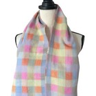 Preppy Pastel Plaid 100  Cashmere Fringe Scarf Made In Scotland So Soft Y2k 90s