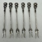 Vtg August Betz Silver 835 Ab Rose Olive Oyster Cocktail Fork Set 2 75    Lot Of 6