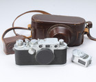 1951 52 Leica Lllf Black Dial Rangefinder W Meter   Case Needs Cla Shutter Stuck