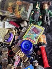 Vtg Junk Drawer Lot Several Watches Keychains Jewelry Dice Old Toys Decor Misc