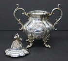 Vtg Reed   Barton Winthrop Shield Silverplate Footed Sugar Bowl Pumpkin 1795e