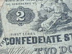 1862  2 Confederate T-38 Error Date September 2 1861 First Series Damaged