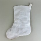 Vtg 3d Christmas Stocking Felt Bucilla Style Sequins Santa Elf Presents Holiday