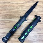 9  Green Tactical Stiletto Black Spring Assisted Open Blade Folding Pocket Knife