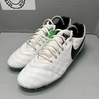 Nike Tiempo 6 Legacy Ii Fg Leather White Green 819218-103 Men Sz 11 Preowned